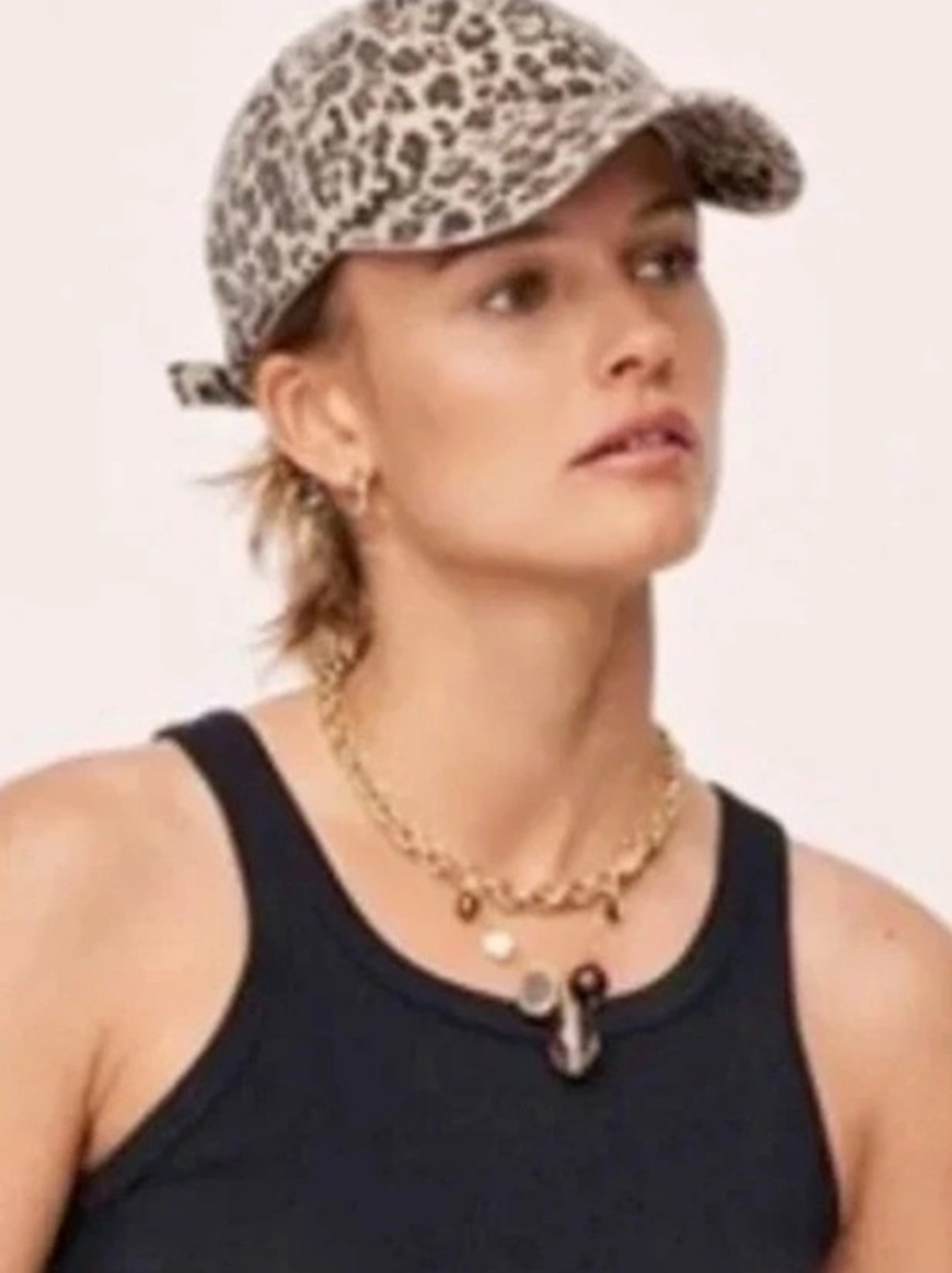 Anthropologie Leopard Print Baseball Cap, Brown & Black